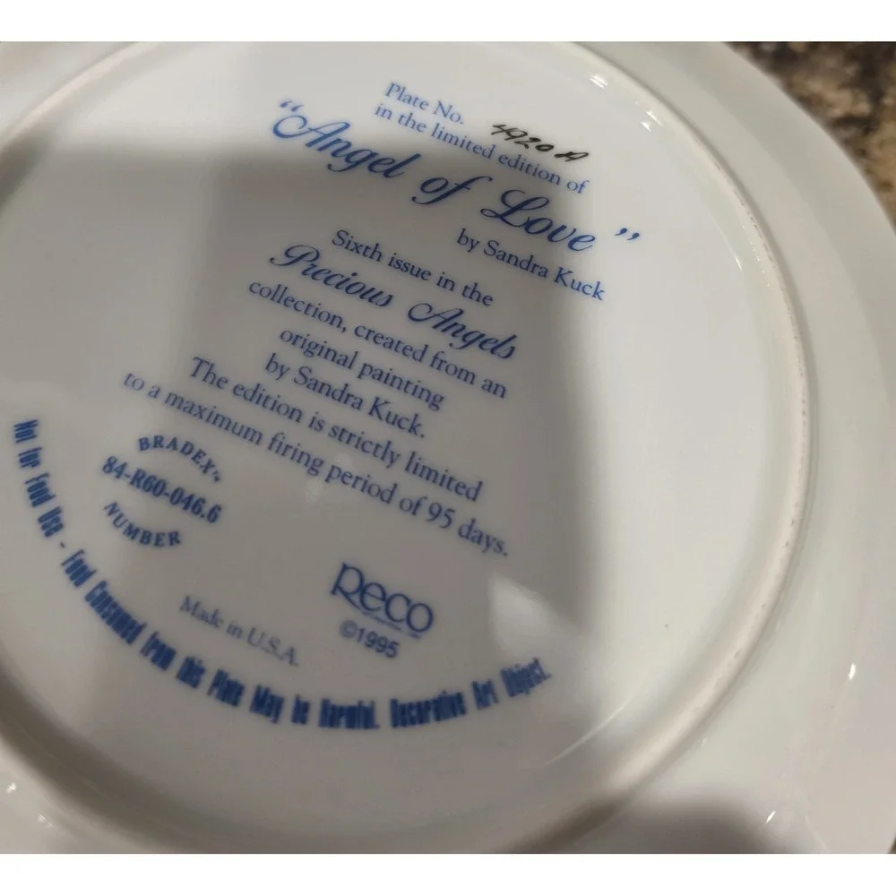 Sandra Kuck Precious Angels Collector Plates Lot 4 RECO 1994-95 Limited Edition